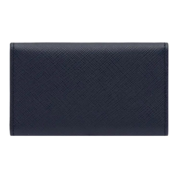 PRADA Saffiano Leather Key Pouch Men's Blue-1