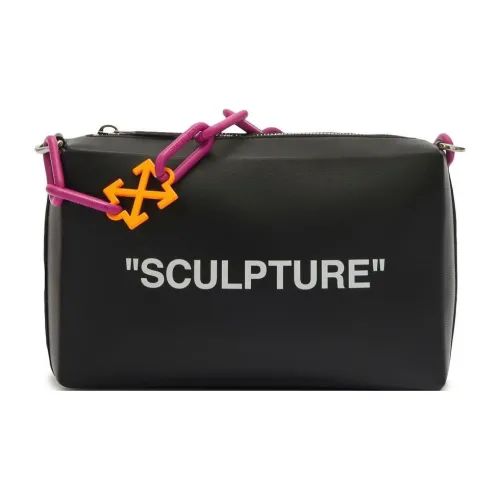 OFF-WHITE Block Pouch Quote Clutch Bag Black