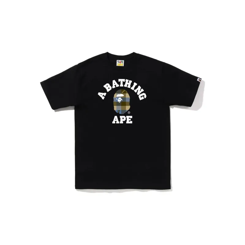 A BATHING APE Block Check College Tee FW22-1