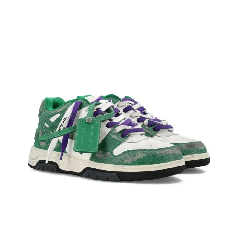 OFF WHITE Out Of Office Vintage Leather 'Green White Purple'-2