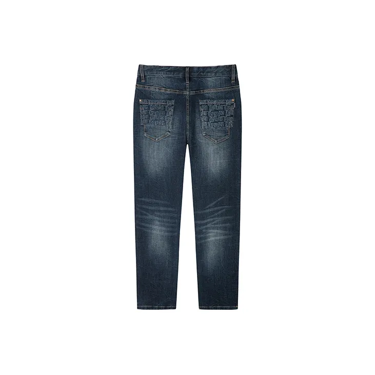 DAVID NAMAN FW22 Slim Fit Pants Jeans Men's Denim Blue-1