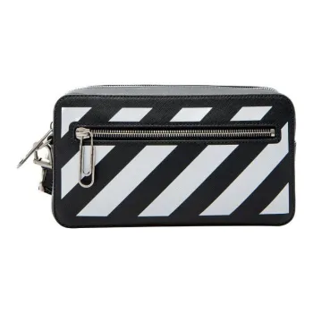 OFF WHITE Leather Clutch Regular Men's Black