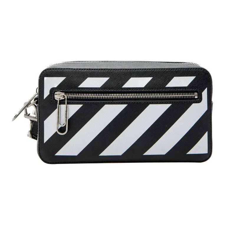 OFF WHITE Leather Clutch Regular Men's Black-0
