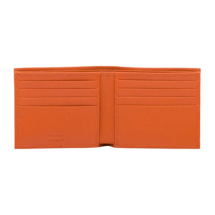 PRADA Saffiano Leather Wallet Men's Orange-3