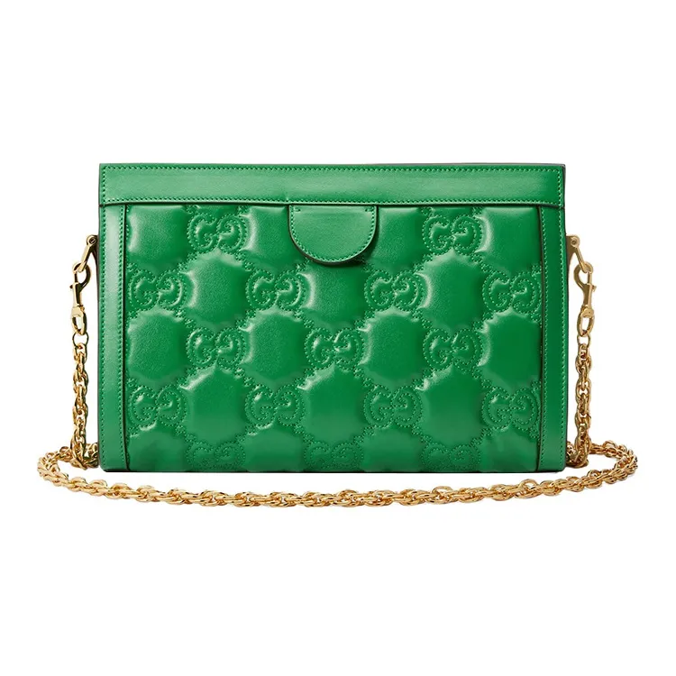 GUCCI GG Matelassé Leather Chain Shoulder Bag Shoulder Bags Handbags Women's Green-4