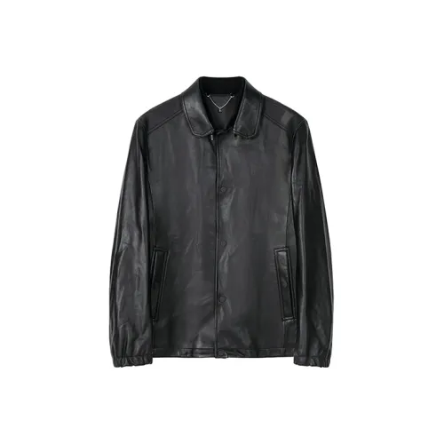 DAVID NAMAN Leather Jackets Men Black