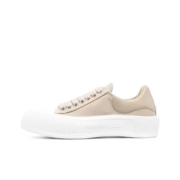 Alexander McQueen Deck Low Top Stylish Skateboarding Shoes Women's Camel