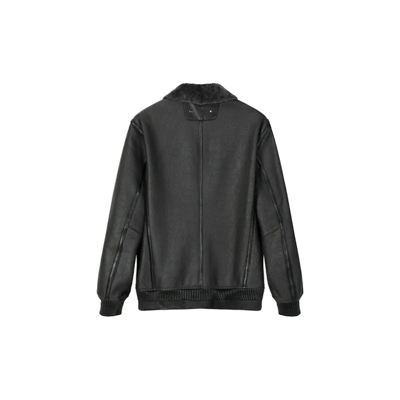 DAVID NAMAN Leather Jackets Men Gray-1