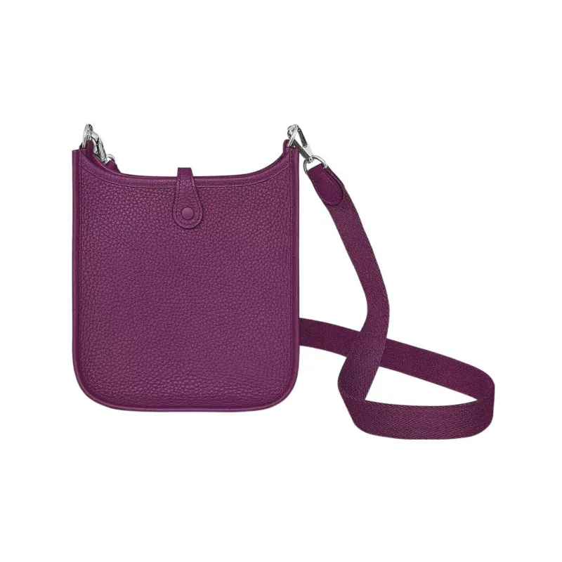 HERMES Evelyne Clemence Leather Shoulder Bag Crossbody Bag Mini Women's Sea Cucumber Purple-1