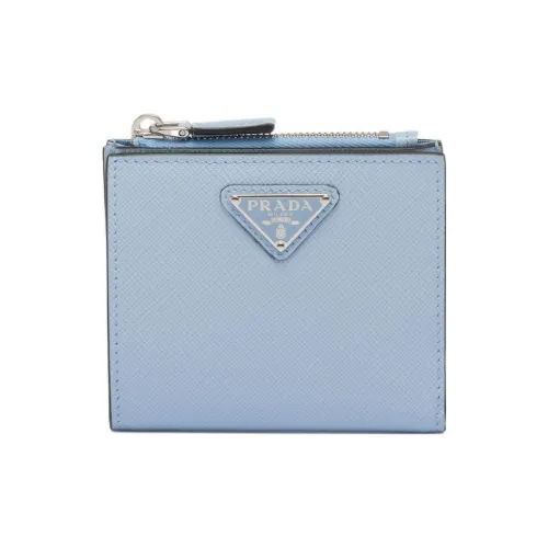 PRADA Saffiano Leather Wallet Small Size Men's Blue