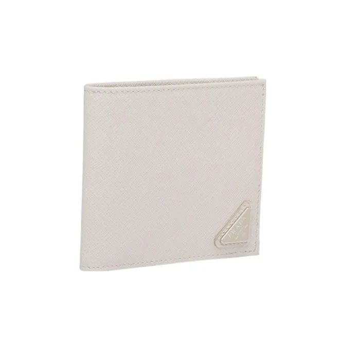 PRADA Saffiano Leather Wallet Men's White-1