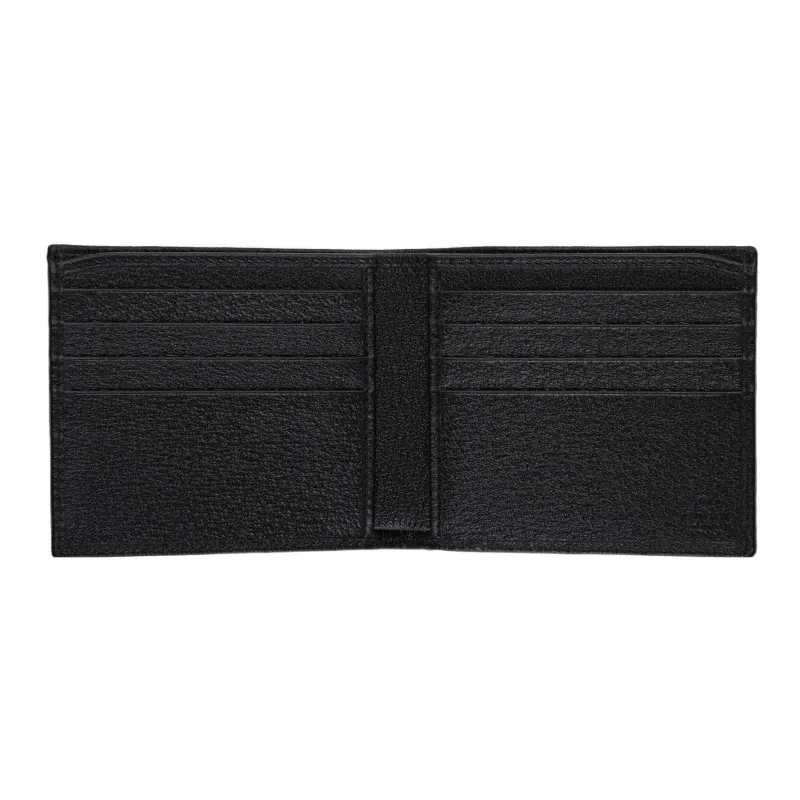 GUCCI Canvas With Leather Trim Wallet Men's Black-4