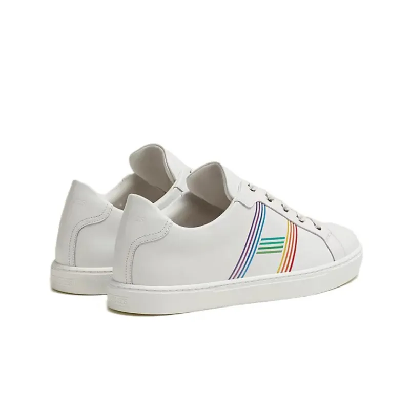 HERMES Avantage Low Top Stylish Skateboarding Shoes Men's White-4