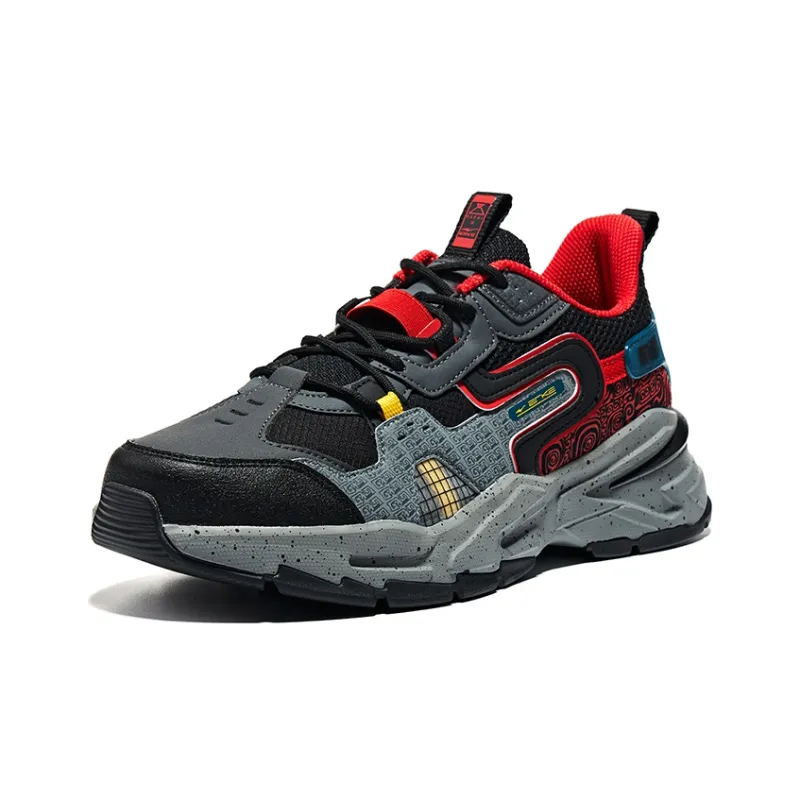 HENANBOWUYUAN x Erke Low Top Running Shoes Men's Black Red-2