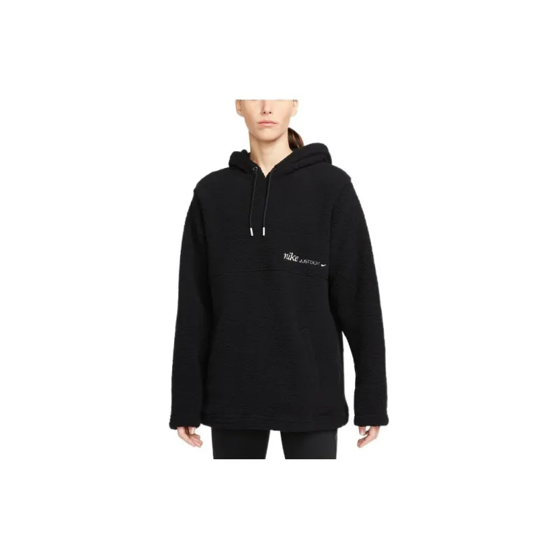 Nike Therma-FIT Women'ss Logo Letter Print Hooded Pullover Sweatshirt Black-0