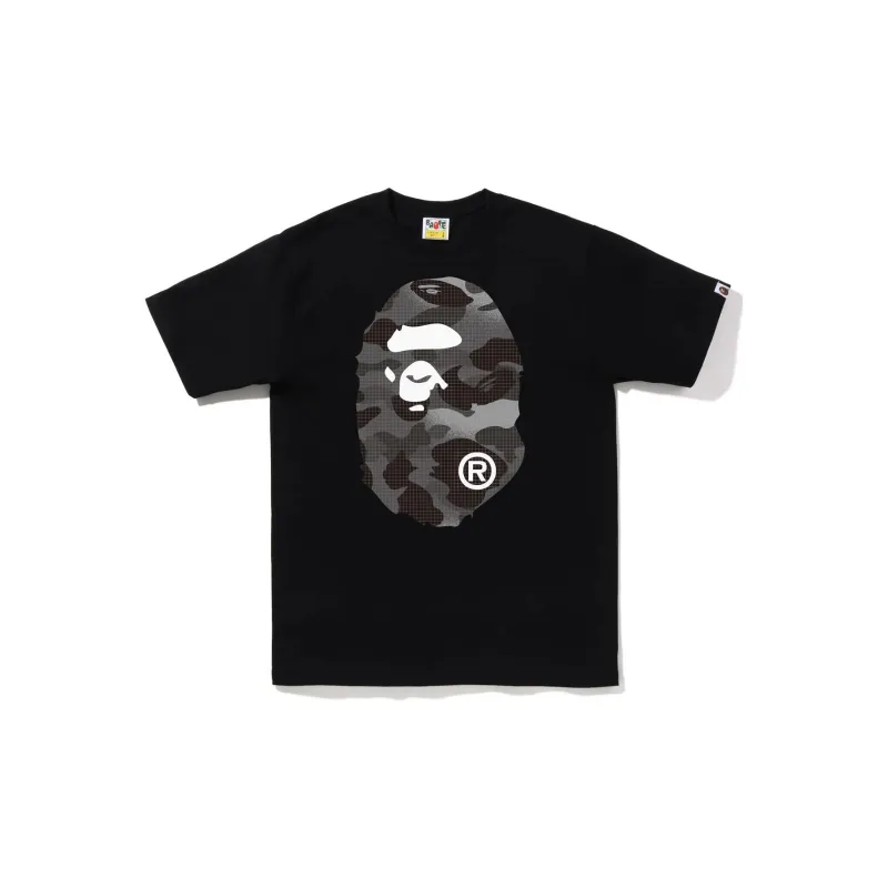 A BATHING APE Grid Camo Big Ape Head Tee-2