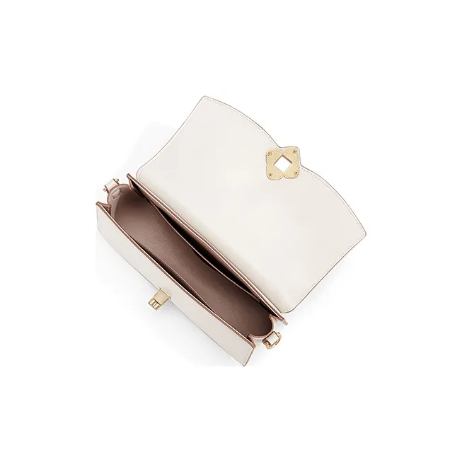Gong Xuan Cow Leather One Shoulder Underarm Handbag, Crossbody Bag Regular Women's Buxue White Chocolate-5