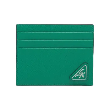 PRADA Saffiano Leather Card Holder Men's Bright Green