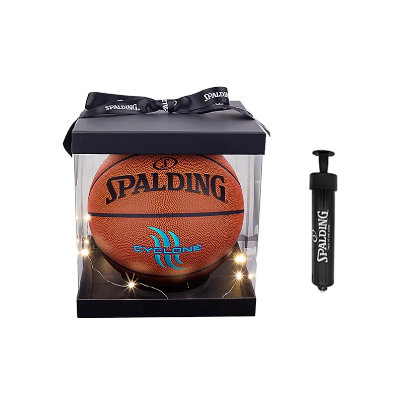 SPALDING Introductory Basketball Series PU Basketball Brown With Blue Text Size 7 Training Unisex-6
