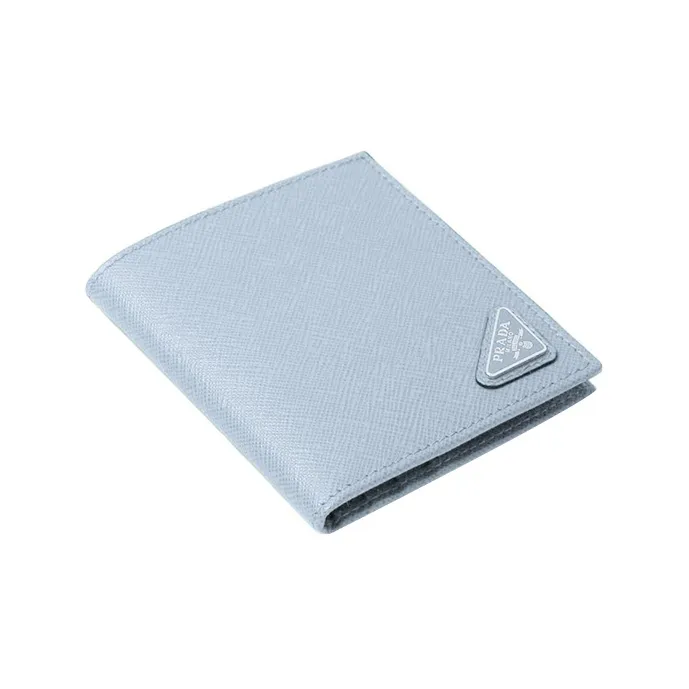 PRADA Saffiano Leather Wallet Men's Light Blue-2
