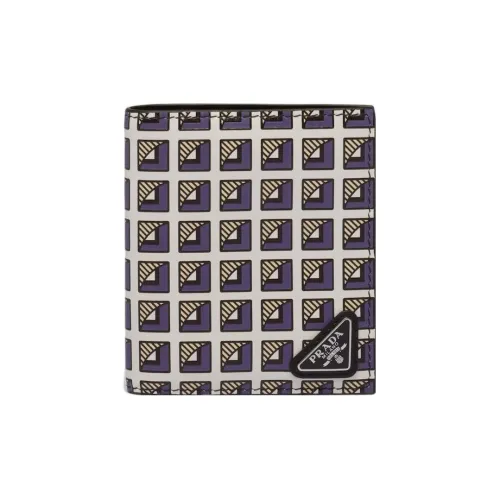 PRADA Saffiano Leather Card Holder Wallet Men's Multicolor