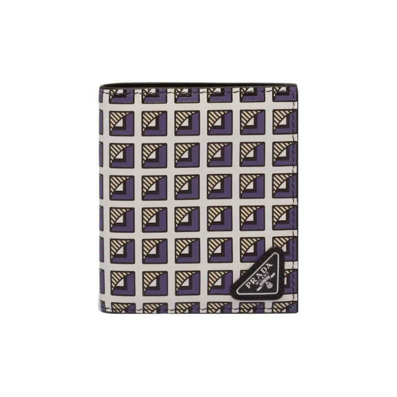 PRADA Saffiano Leather Card Holder Wallet Men's Multicolor-0