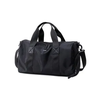 RIOREX Fabric Portable Gym Bag Backpack Luggage Bag Crossbody Bag Shoulder Bag Travel Bag Unisex Black