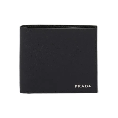 PRADA Saffiano Leather Wallet Men's Black
