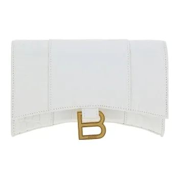 Balenciaga Embossed Logo Plaque Chain Wallet