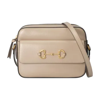 GUCCI Horsebit 1955 Leather Camera Bags Crossbody Bag Shoulder Bag Women's Beige