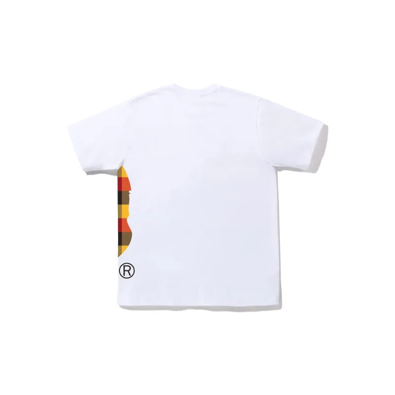 Bape Block Check Side Big Ape Head Tee FW22-7