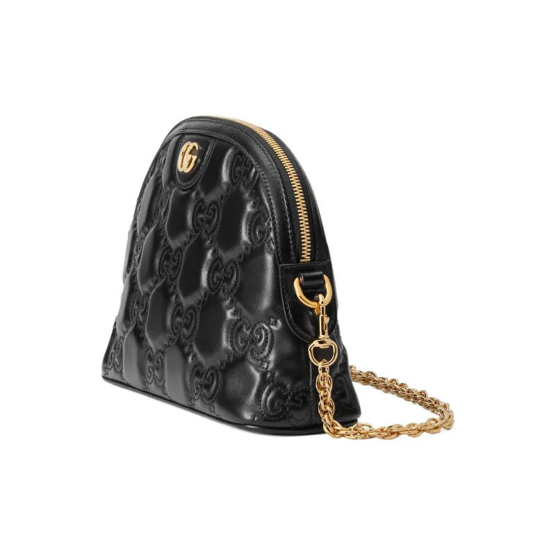 GUCCI Quilted Leather Crossbody Bag, Shoulder Bag Women's Black-3