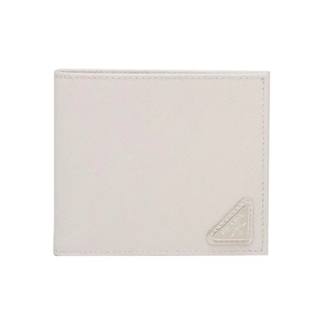 PRADA Saffiano Leather Wallet Men's White-0