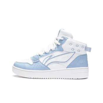 LiNing Yamahara Cushioning Wear Resistant High Top Skateboard Shoes Women's White Blue