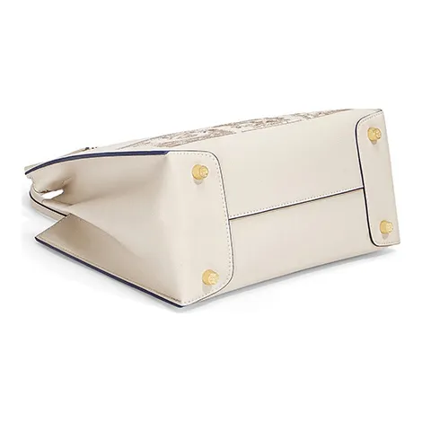 Gong Xuan Cow Leather Tote Bag, Shopping Bag, Shoulder Bag, Crossbody Bag, Handbag Tubas Women's White-3