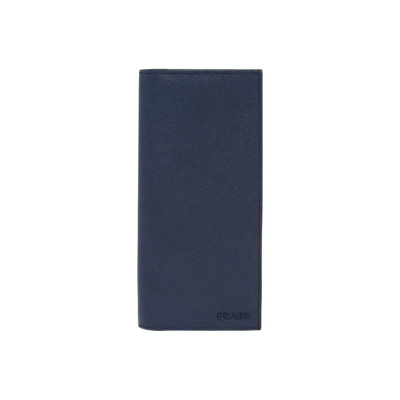 PRADA Saffiano Leather Wallet Men's Dark Blue-0