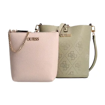 GUESS Bucket Bag Portable Crossbody Bag Shoulder Bag Women's Gray Green