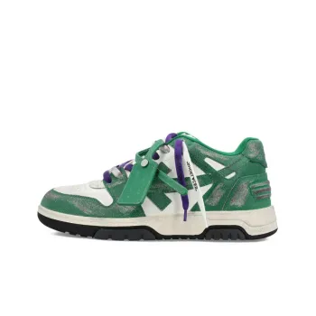 OFF WHITE Out Of Office Vintage Leather 'Green White Purple'