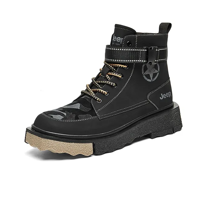 Jeep Martin Boots Men Black/Gray/Brown-2