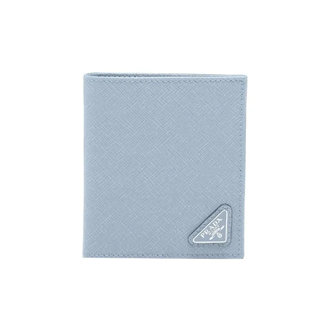 PRADA Saffiano Leather Wallet Men's Light Blue-0