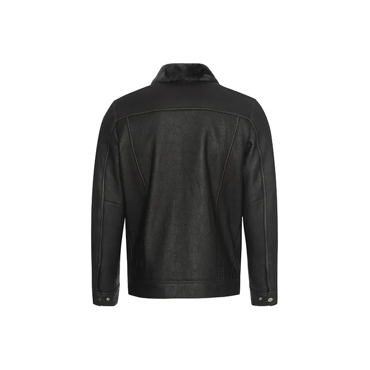 DAVID NAMAN Leather Jackets Men Gray-1