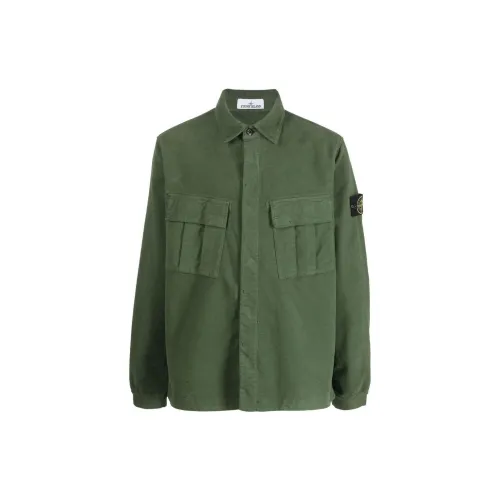 STONE ISLAND Shirts Men Green