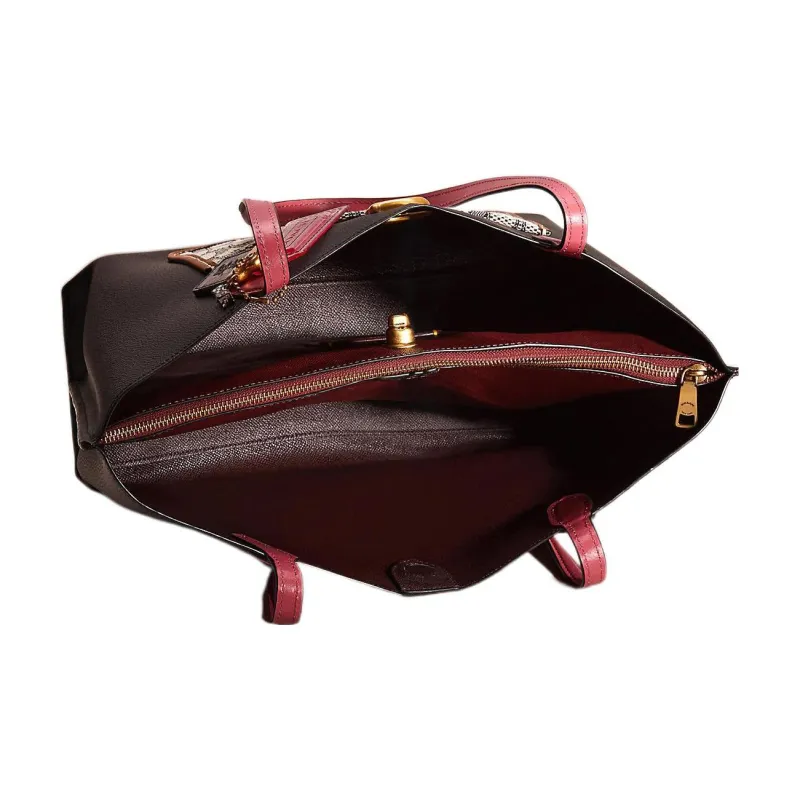 COACH Willow Pebbled Leather Tote Bag Shopping Bag Shoulder Bag Handbag Large Size Women's Black-2