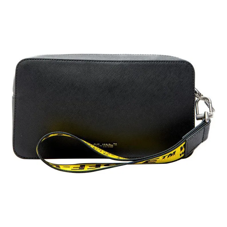 OFF WHITE Leather Clutch Regular Men's Black-2
