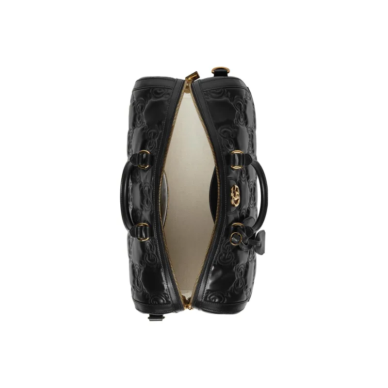 GUCCI Leather Handbag Shoulder Bag Crossbody Bag Travel Bag Medium Size Women's Black-5