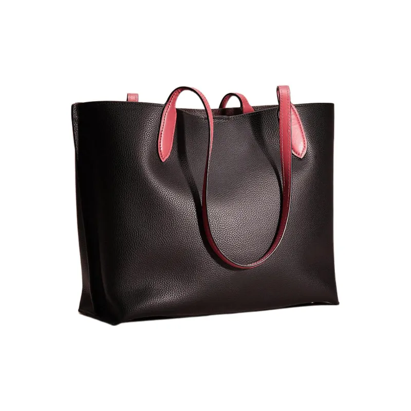 COACH Willow Pebbled Leather Tote Bag Shopping Bag Shoulder Bag Handbag Large Size Women's Black-1