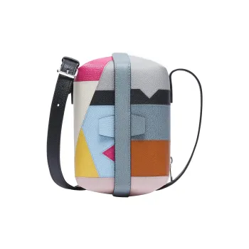 Valextra Tric Trac Millepunte Calfskin Box Bag Shoulder Bag Crossbody Bag Women's Blue/Multicolor