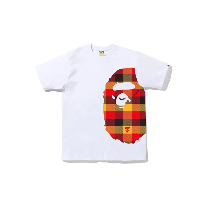 Bape Block Check Side Big Ape Head Tee FW22-6