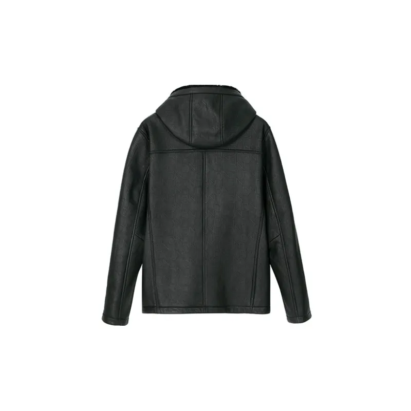 DAVID NAMAN Leather Jackets Men Black-1