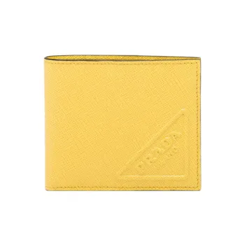 PRADA Saffiano Leather Wallet Men's Yellow